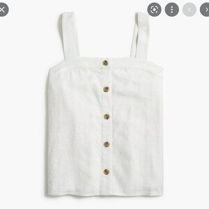 J. Crew Factory Button-Front Linen-Blend Tank